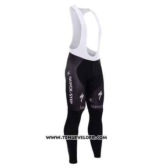 2015 Maillot Ciclismo Etixx Quick Step Noir et Blanc Manches Longues et Cuissard